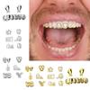 Fashionable Metal Fang Grillzs Hollow Teeth Jewelry Copper Texture Dental Accessory Suitable for Parties and Event