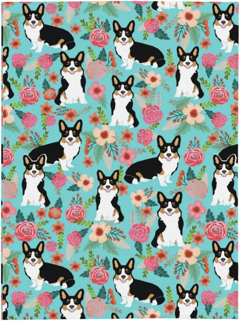 Corgi Dog Throw Blanket Lightweight Comfy Flannel UltraSoft Warm Blanket for Couch Bed Home Camping Travel Gifts X Inches