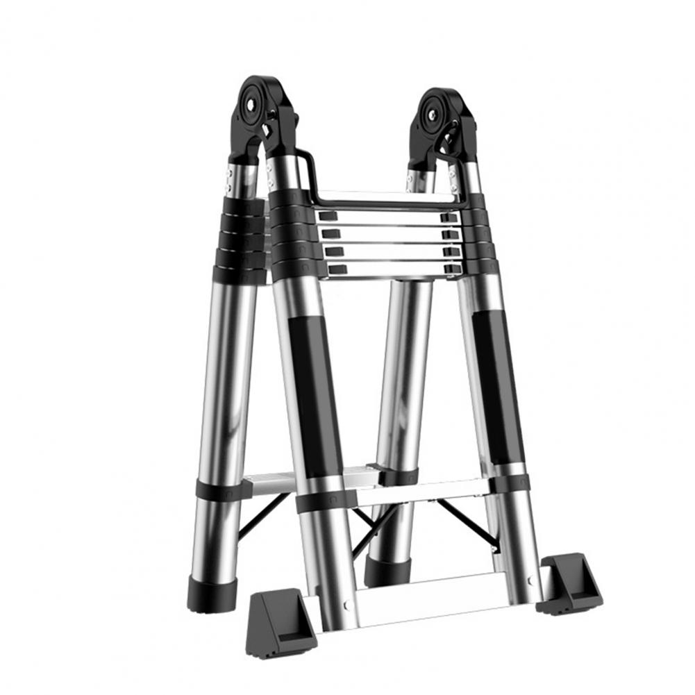 Telescoping Extension Ladder Stainless Steel Folding Telescopic Ladder with Locking Mechanism Multi-Purpose Collapsible Ladder