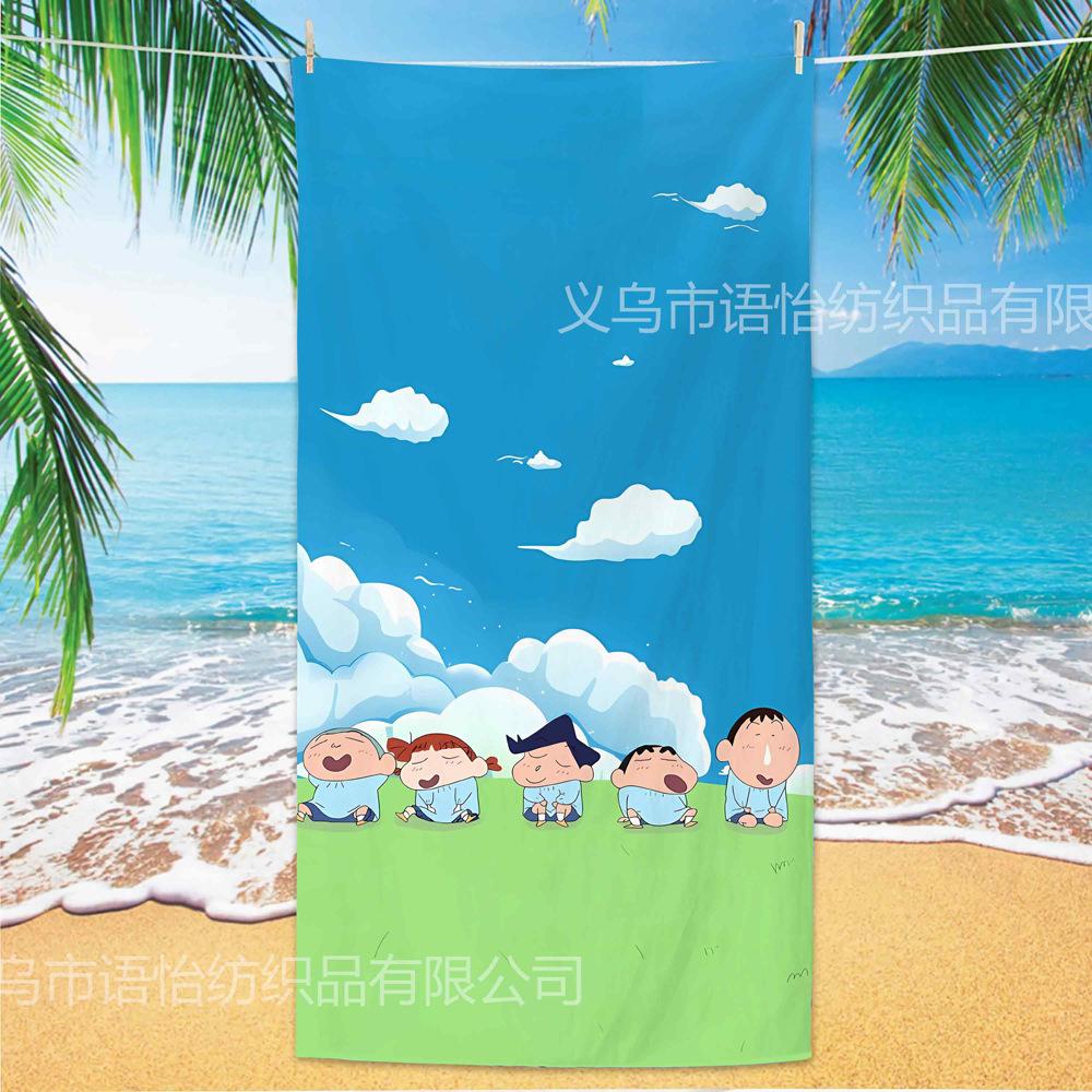 Extra Large Kids Quick Dry Bath Towel Cartoon Character Digital Print Double Sided Flannel Microfiber Beach Towel