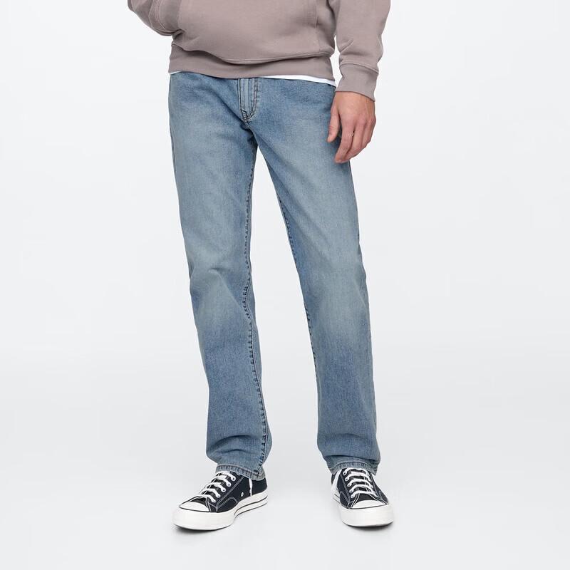 GAP Men's 715734 Straight Washed Denim Jeans