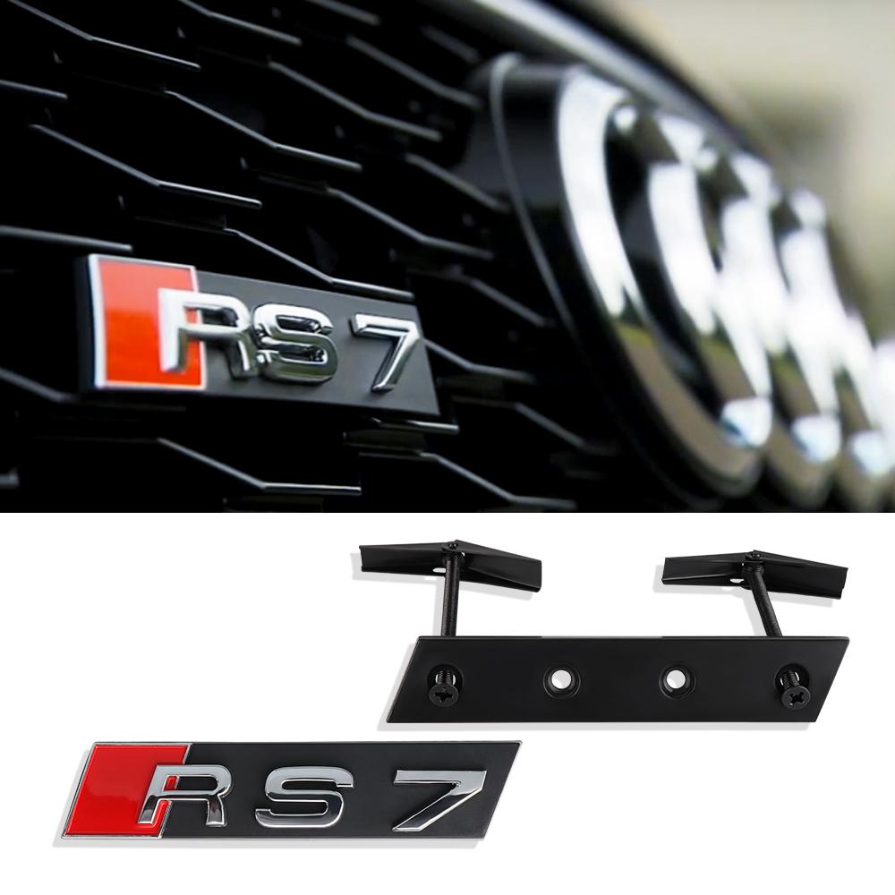 ABS Plastic Car Front Grille Badge Logo For Audi RS4 RS3 RS5 RS6 RS7 RS8 Exterior Modification Accessories Decoration Stickers