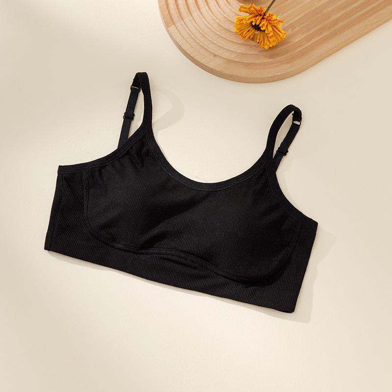Wireless Push-Up Strapless Bandeau Bra with Thin Ribbed Knit L