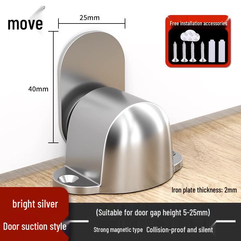 

Magnetic No-Drill Floor-Mounted Doorstop: Strong, Anti-Collision & Invisible Design for Bathroom