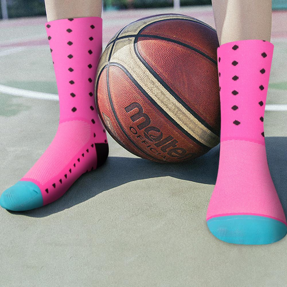 Męskie Damskie Rower Rowerowy Jazda na Rowerze Bieganie Sport Oddychające Nylonowe Skarpety do Łydki Różowe
