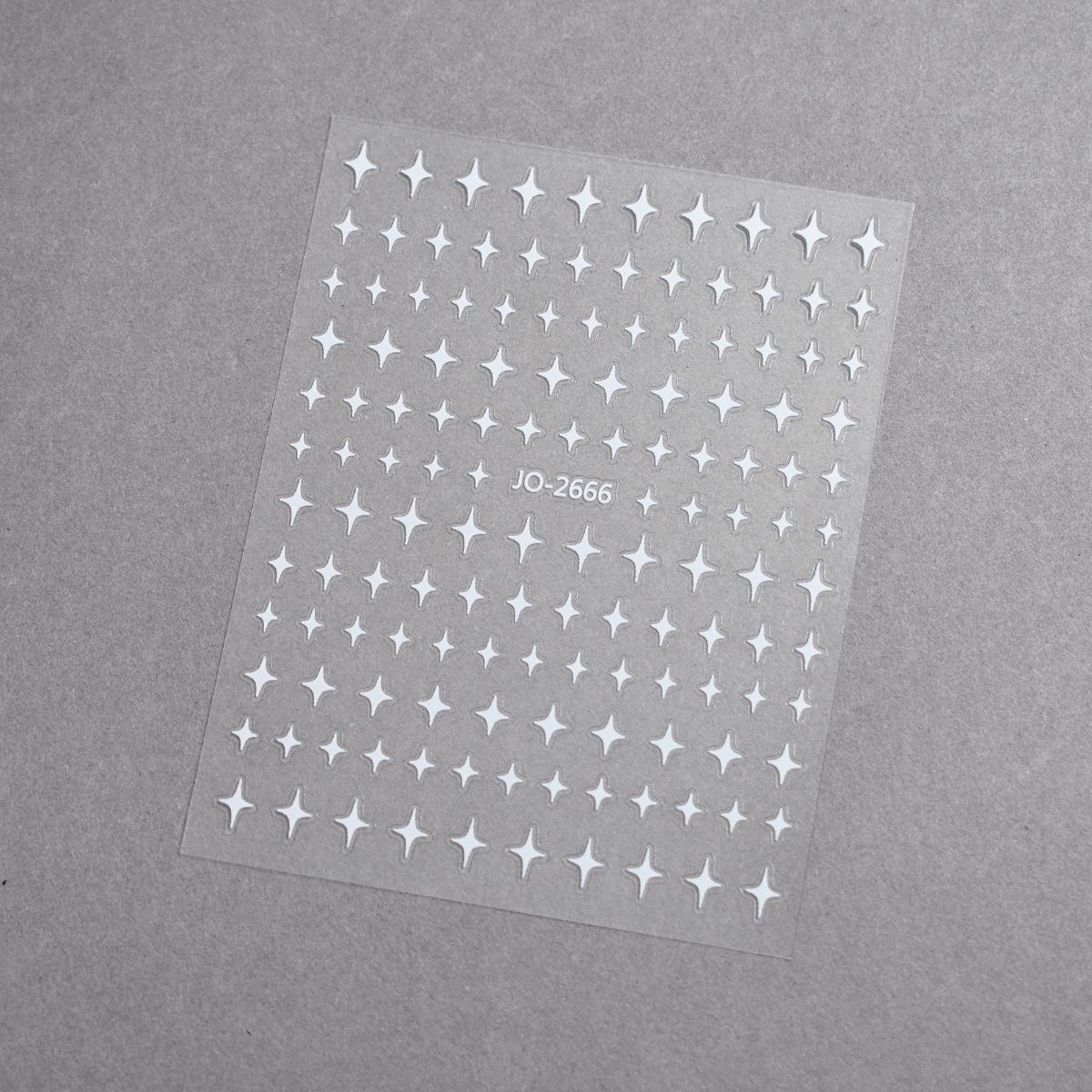 Starburst Nail Stickers: Cute Gold, Silver, Black & White Japanese Style Decals for Manicure