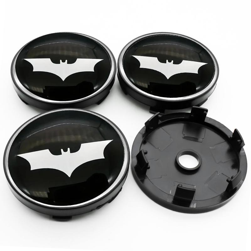 4PCS 56MM 60MM Bat Emblem Wheel Center Hub Cap Car Rims Cover Hubcaps Sticker Badge Auto Modiified Accessories