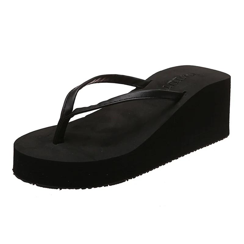Fashion Summer Wedge Flip Flops for Women 2025 Fashion Clip Toe Platform Slippers Woman Lightweight Thick Bottom Non Slip Beach Sandals