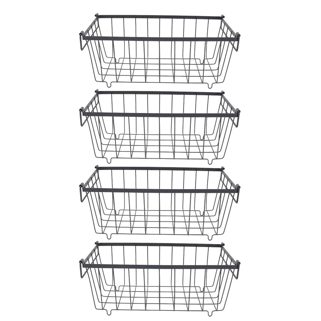4PCS Chest Freezer Storage Baskets Metal Wire Food Organizer for Refrigerated Cabinet