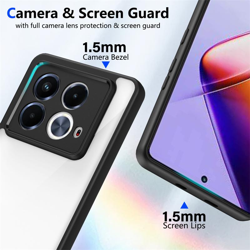 Infinix Note 40 5G X6851 X6852 Case Plating Silicone Bumper Shockproof Clear Back Cover Hard Phone Case for Infinix Note 40 5G