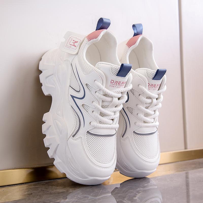

New Women Platform Casual Sneakers Autumn Fashion Women Comfortable Increased Sport Shoes Outdoor Breathable Basketball Sneakers 40 белый