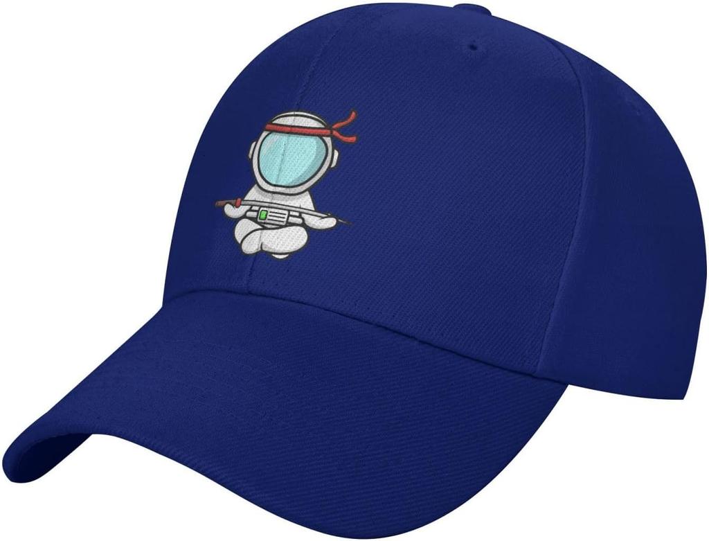 Astronaut Ninja Meditating With Sword Baseball Cap Polyester Casual Adjustable Sport Hat