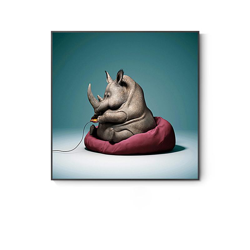 Nordic Cute Animal Posters Funny Giraffe Panda Cat Phone Canvas Painting Wall Pictures for Living Room Decor Kids Room Cuadros