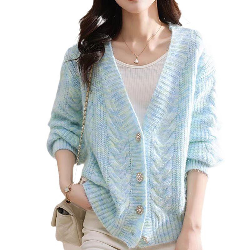 2026 Autumn Korean Style Women's Loose Knit Cardigan Sweater