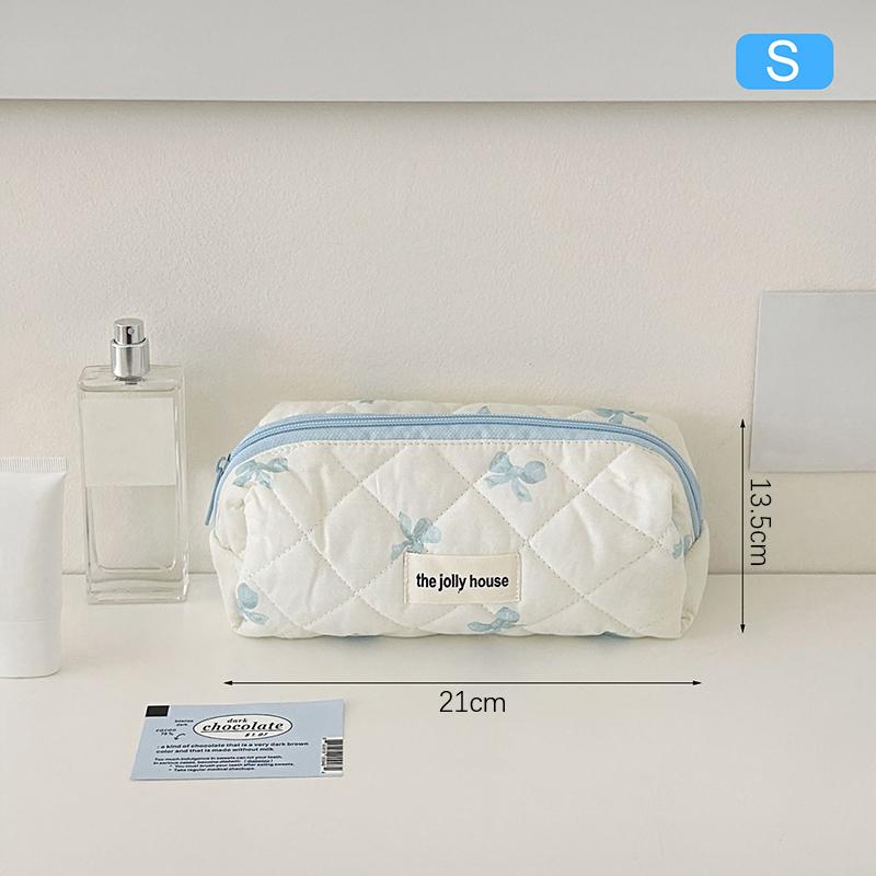 S/M/L Cute Bow Makeup Bag Women Travel Cosmetic Bag Large Cosmetic Holder Case Portable Cosmetic Pouch Toiletry Bag
