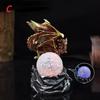 1 Pc Color Change Lava Resin Base Dragon Statues Luminescent Dinosaur Holy Dragon Battle Dragon Home Desktop Sculpture Kids Gifts