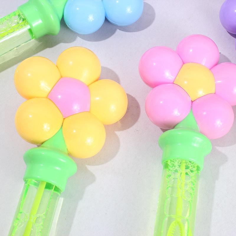 Summer Outdoor Gamesdopamine Vivid Flowers King Interactive Bubble Water Soap Bubbles Handheld Kids Toys Girl Gifts Baby Toys