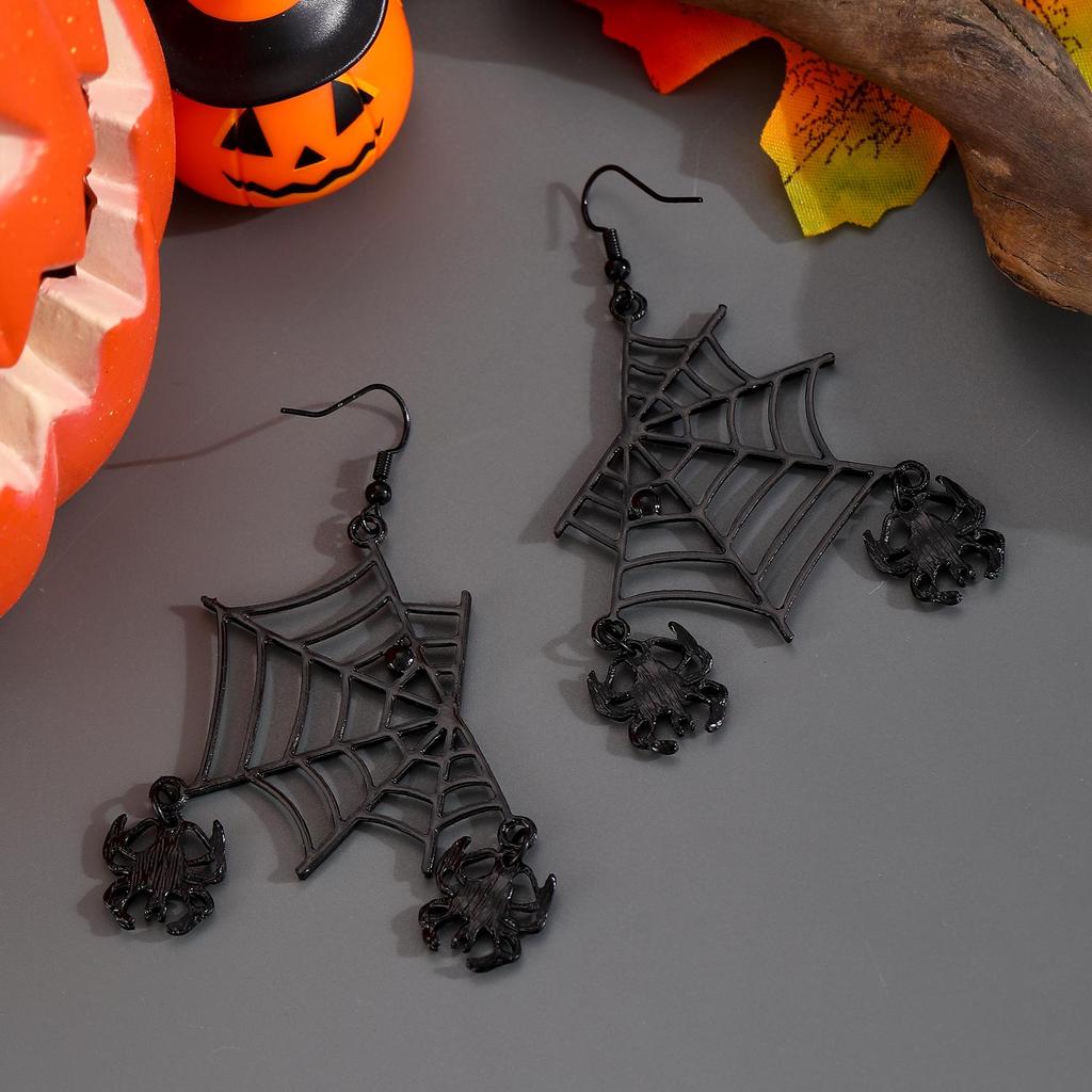 New Gothic Bat Spider Pendant Earrings for Women - Dark Halloween Jewelry
