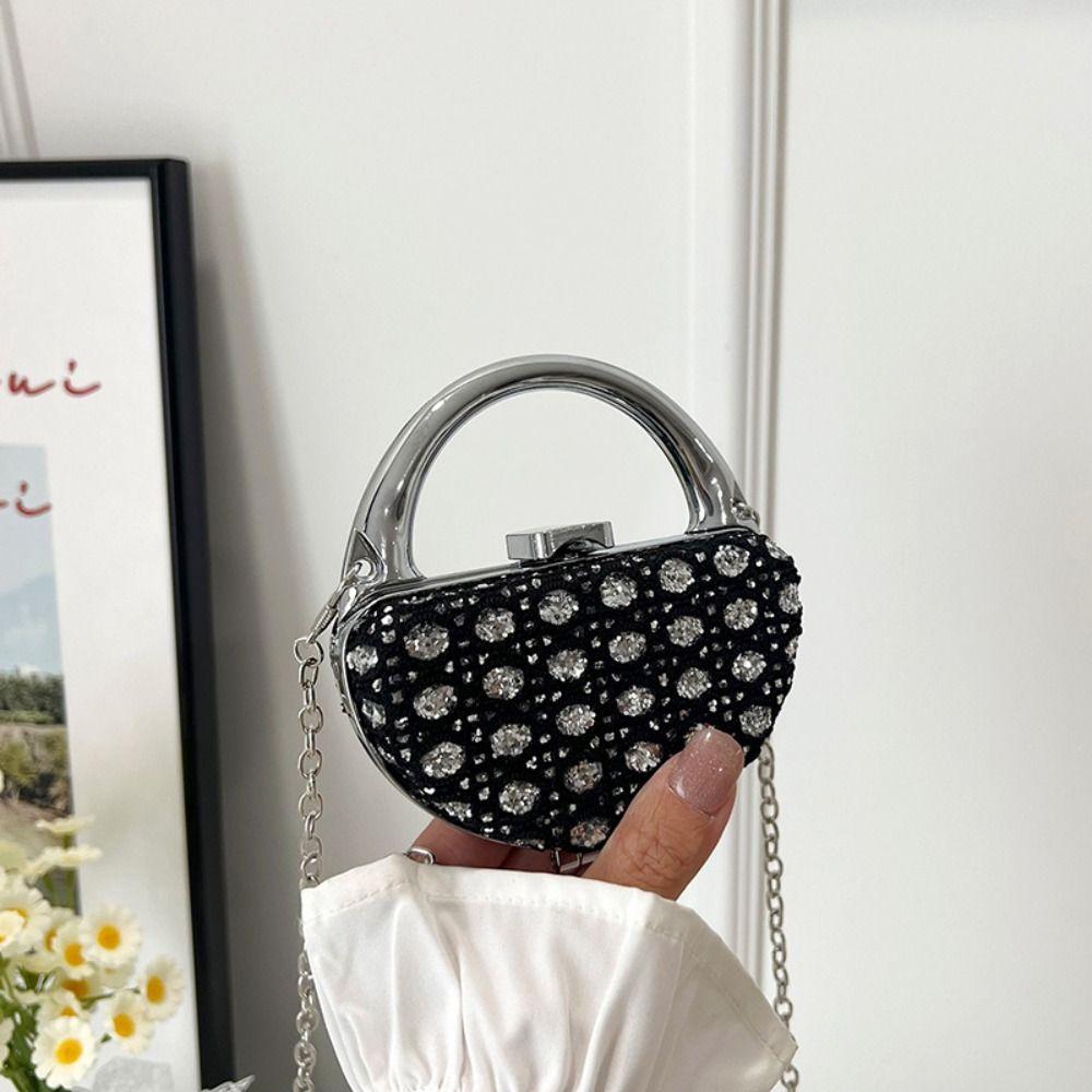 Luxury Mini Crossbody Bag Shinny Metal Lipstick Bag New Trendy Evening Clutch Bag  Woman