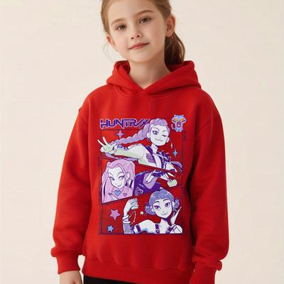 Toddler Girl Clothes KPop Demon Hunters Hoodie Girls Fashion Casual Sweatshirt Movie New Kids K-Pop Demon Hunters Hooded Tops