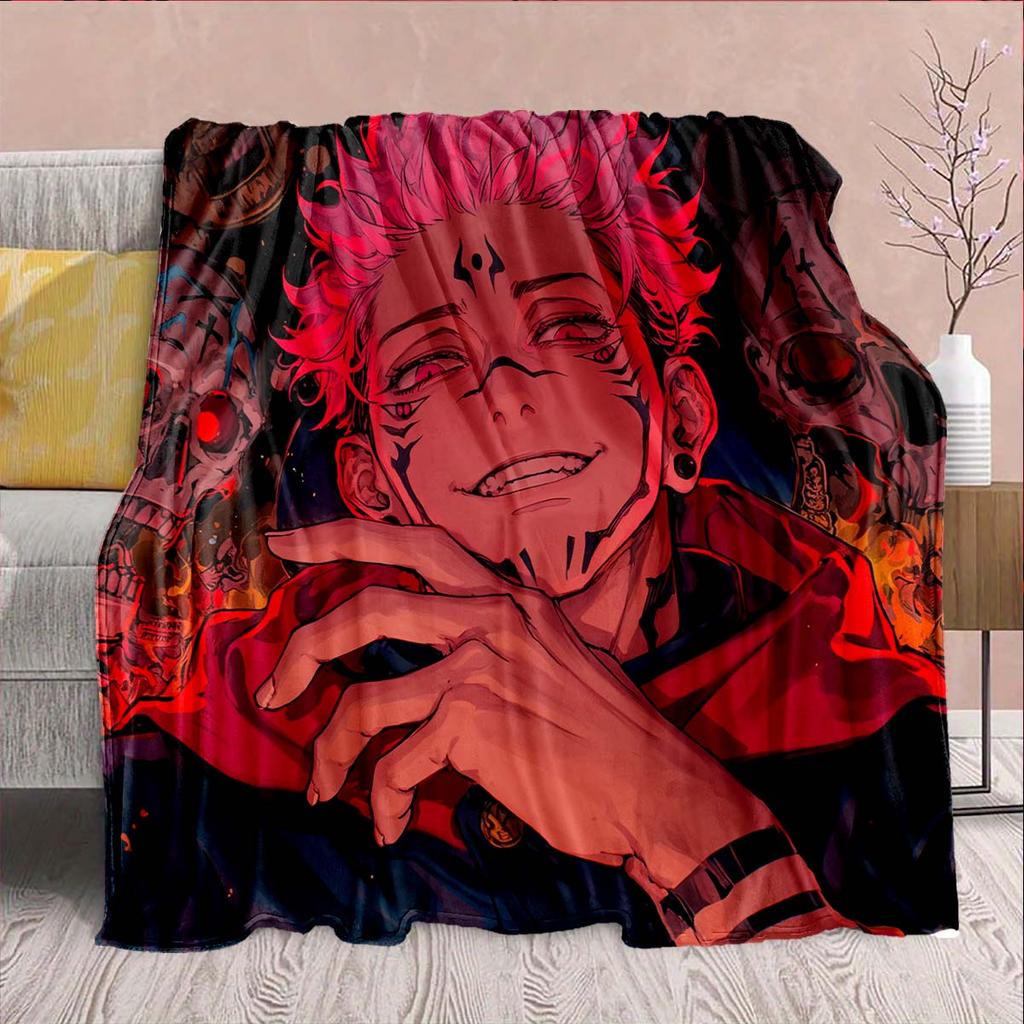 Jujutsu Kaisen Lightweight Flannel Blanket Soft Warm Cozy Throw Plush Sofa Bed Decor