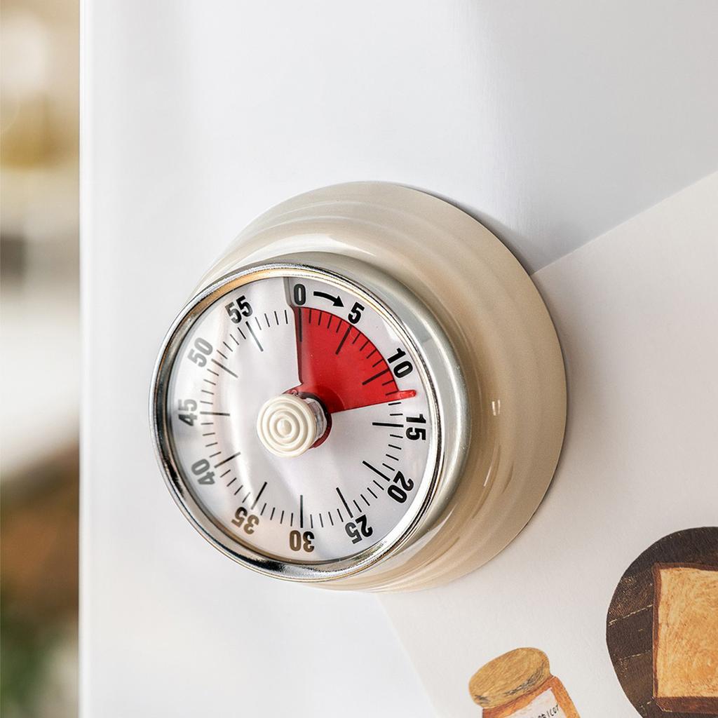 Mechaniczny minutnik kuchenny, 60-minutowy wizualny zegar odliczający, głośny magnetyczny przypominacz do zarządzania czasem podczas gotowania