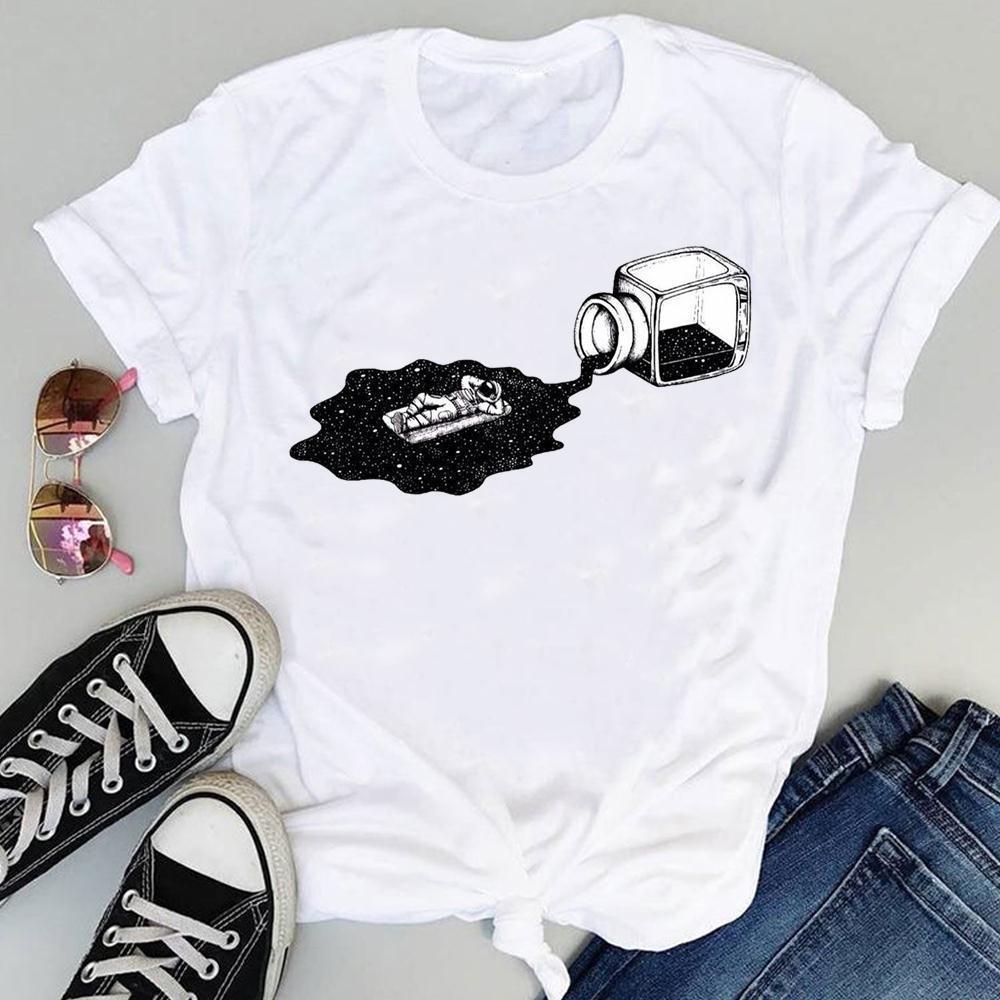Summer New Shortsleeved Tshirt with Swan and Butterfly Print Patterns Roundneck Top Made of Modal Fabric Women Clothing