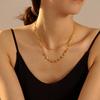 Heart-Shaped Zirconia Clavicle Necklace - European & American Light Luxury Dress Design, Stainless Steel