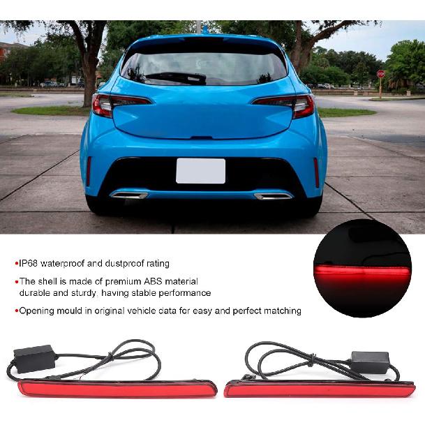 Rear Bumper Light, 2Pcs Tail Bumper Driving Light LED Brake Parking Lamp IP68 Fit for Hatchback 2019‑2020, Tail Brake Light