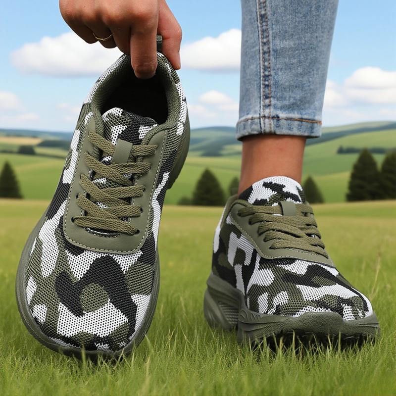 Camouflage Shoes Women'S Hiking Shoes Outdoor Training Student Military Training Shoes Release Sneakers Leisure Running Shoes