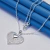 925 Sterling Silver 16-30 Inch Exquisite Heart-shaped Pattern Pendant Necklace for Women's Fashionable Wedding Jewelry
