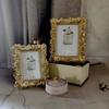 1Pc American Retro Golden Palm Leaf Picture Frame - Decorative Gift, for Table Display & Wall Hanging