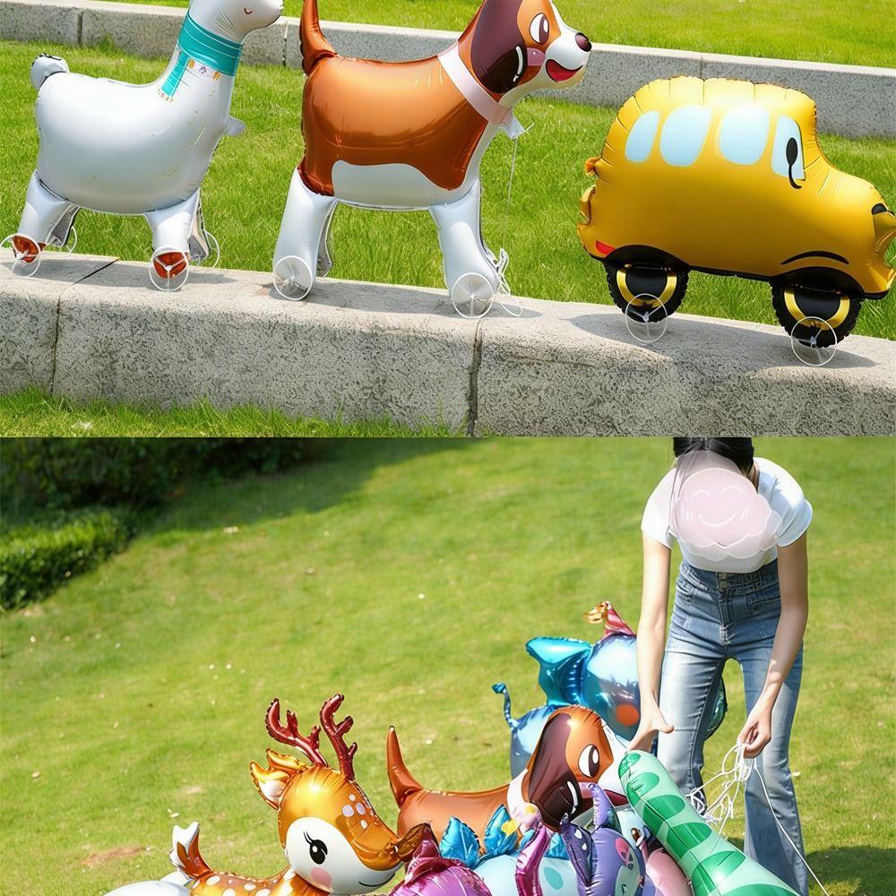 Animal Shape Foil Balloons Cartoon Design Standing Balloons Giraffe Animal Balloons  Party Gifts