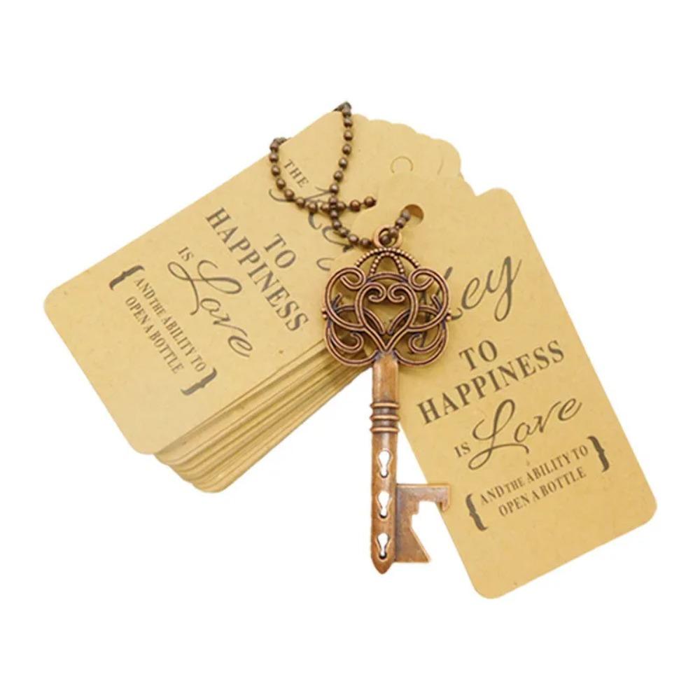 Vintage Key Bottle Opener with Tag Card Bag Wedding Party Favors Souvenirs Bridesmaid Gift Wedding Details For Guests