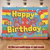 2D Flat Octopus and Fish Background Cloth Suitable for Birthday Celebrations Room or Party Decoration Polyester Fiber