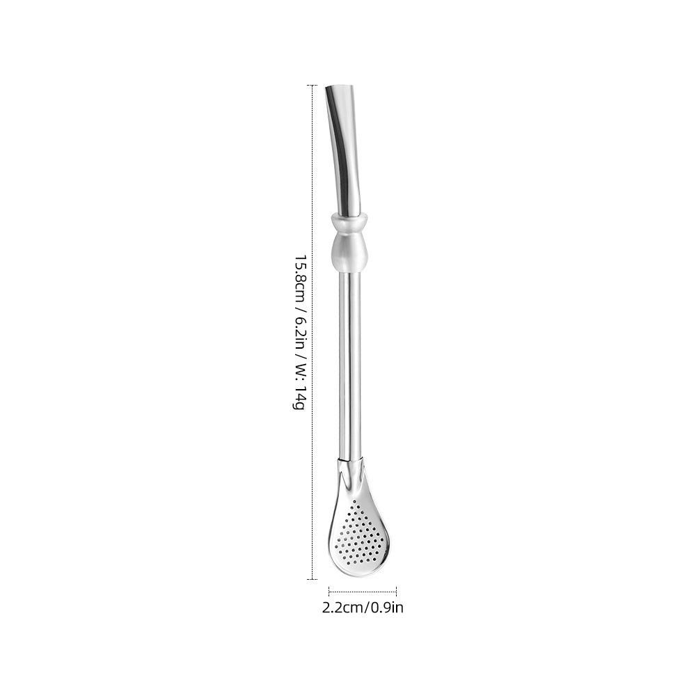 

Stainless Steel 304 Reusable Straw Spoon Colored Bead 16cm Length Yerba Mate Bombilla Washable Milk Drinking Tools серебряный