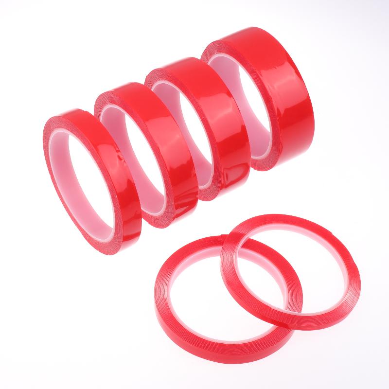 3Meter 10/20/30mm Width Transparent Tape Double Sided Tape Nano Tape Washable Adhesive Nano Traceless Sticker Glue Red