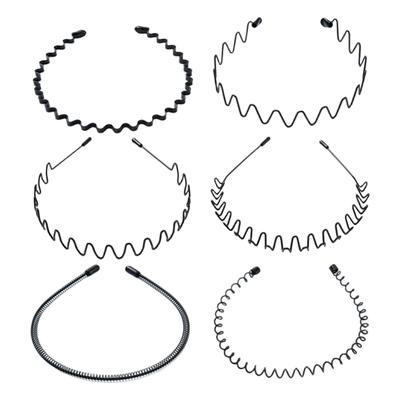 Black Multi-style Wave Headband Accessories For Men And Women