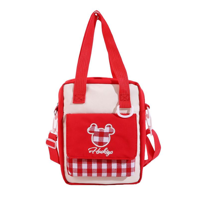 Cute Street Style Nylon Shoulder Bag For Students With Zipper Closure And Inner Pocket