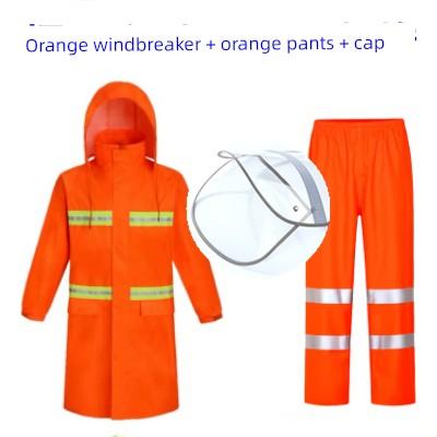 Rainproof Long Reflective Raincoat Adult Breathable Sanitation Property Security Duty Labor Protection Trench Coat Full Body Raincoat