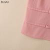 ZANZEA Women Casual Round Neck Solid Color Sleeveless Tank Tops