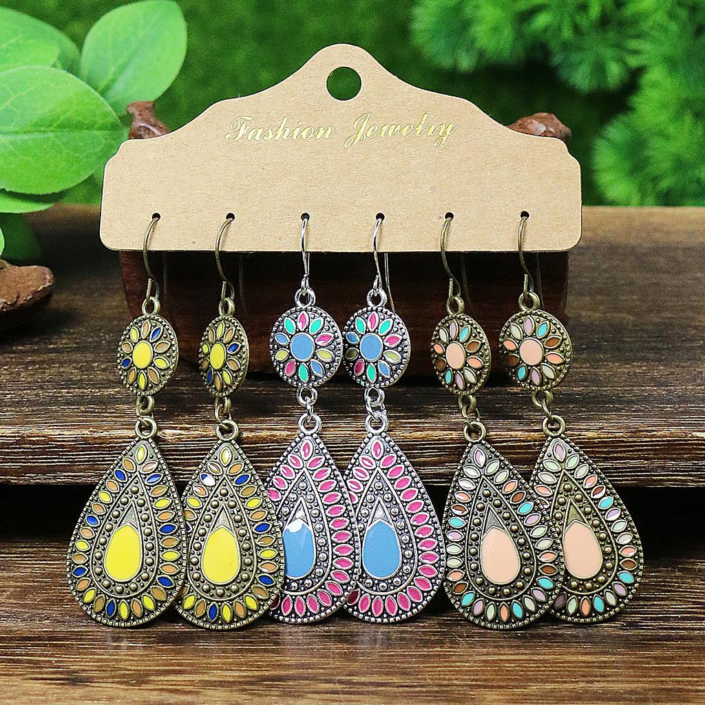 Boho Style Multi-Style Women's Earrings Geometric Shape Dangle Ear Zircon Match Various Party Decor Gifts