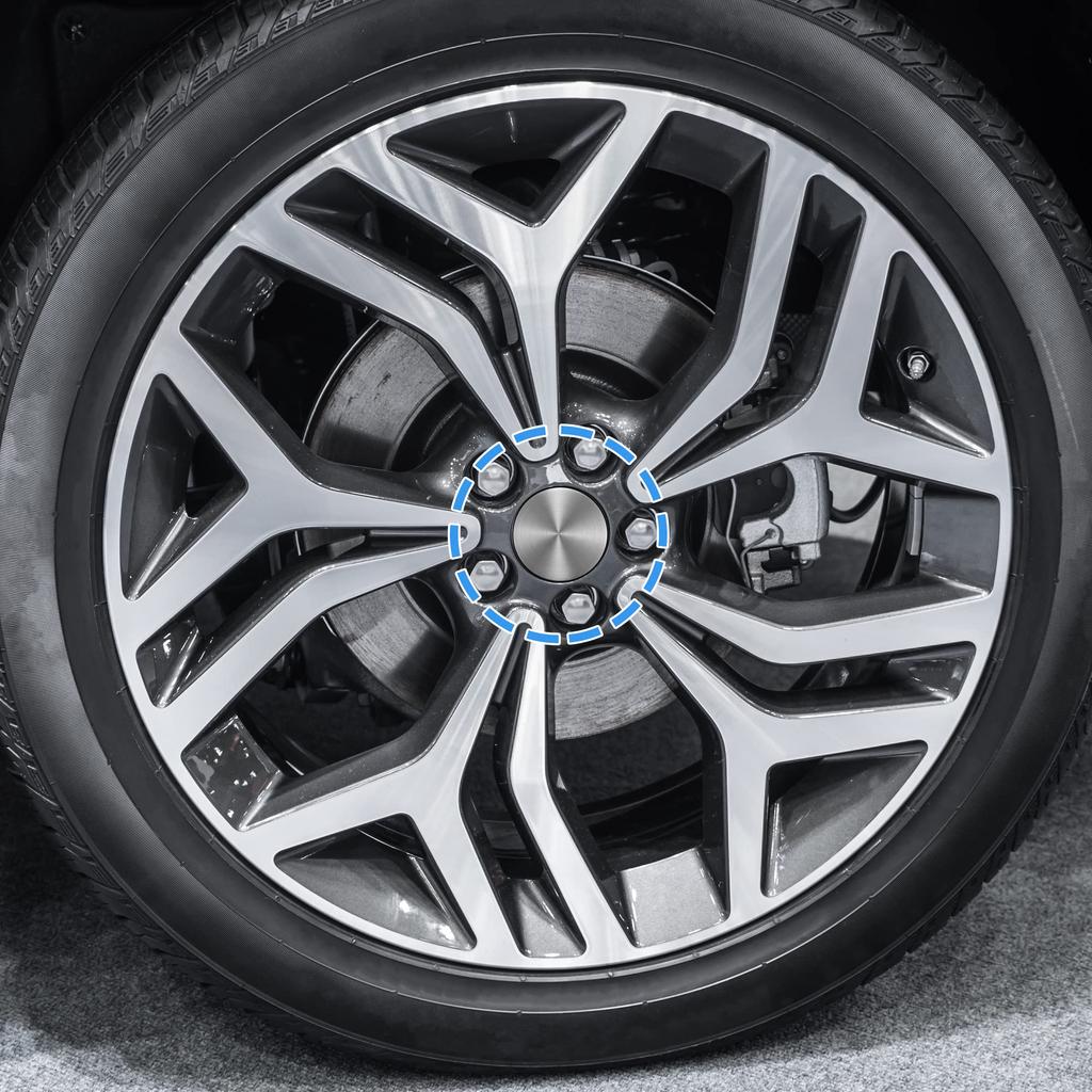 ACROPIX Wheel Rim Hub Center Caps 60mm 5 Clips with Silver Tone Stickers, Black, 4pcs