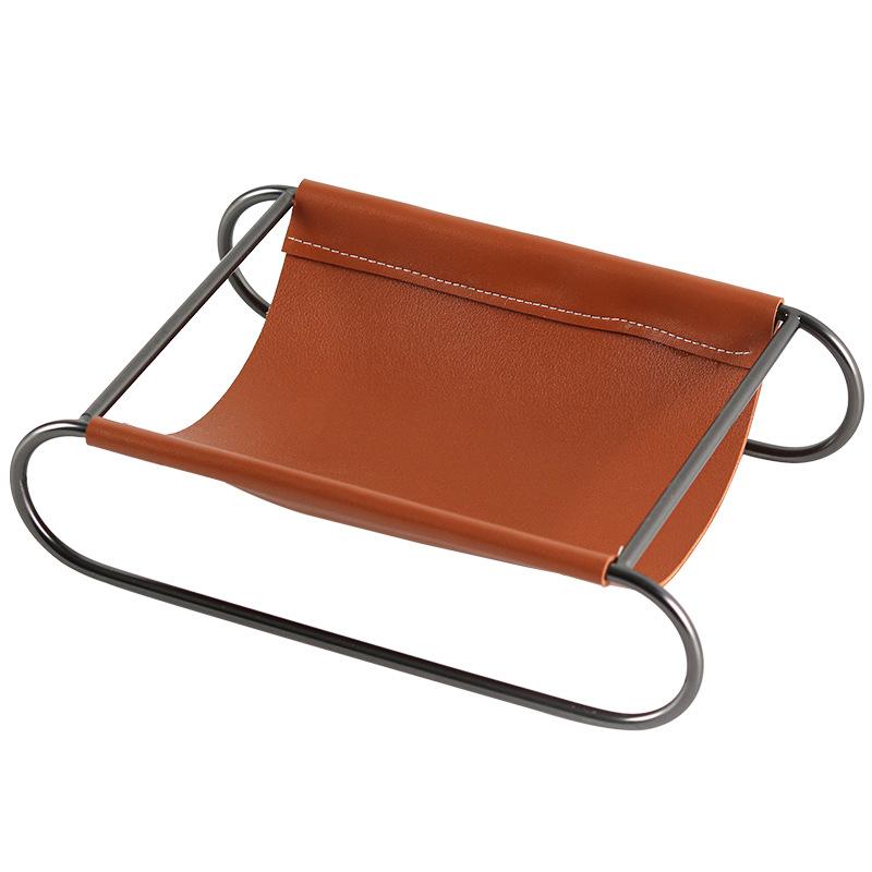 Light Luxury Bedroom Accessories Storage Tray Model Room Study Cloakroom Desktop Tray Leather Display Decoration Ornaments