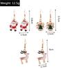 3 pairs/Set Christmas Santa Claus Earrings Bells Elk Dangle Earrings for Women Girls X'mas New Year Jewelry Gifts