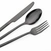 24pcs Black Gold Tableware Set Western Dinnerware Set Knife Forks Coffee Spoon Flatware Mirror Stainless Steel Kitchen Cutlery