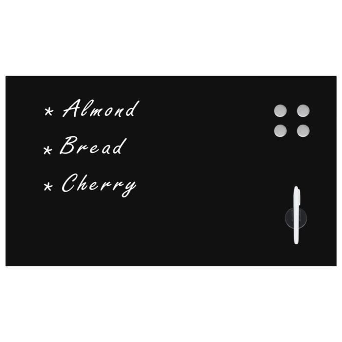 VidaXL Tableau noir magnétique mural Verre 120x60 cm