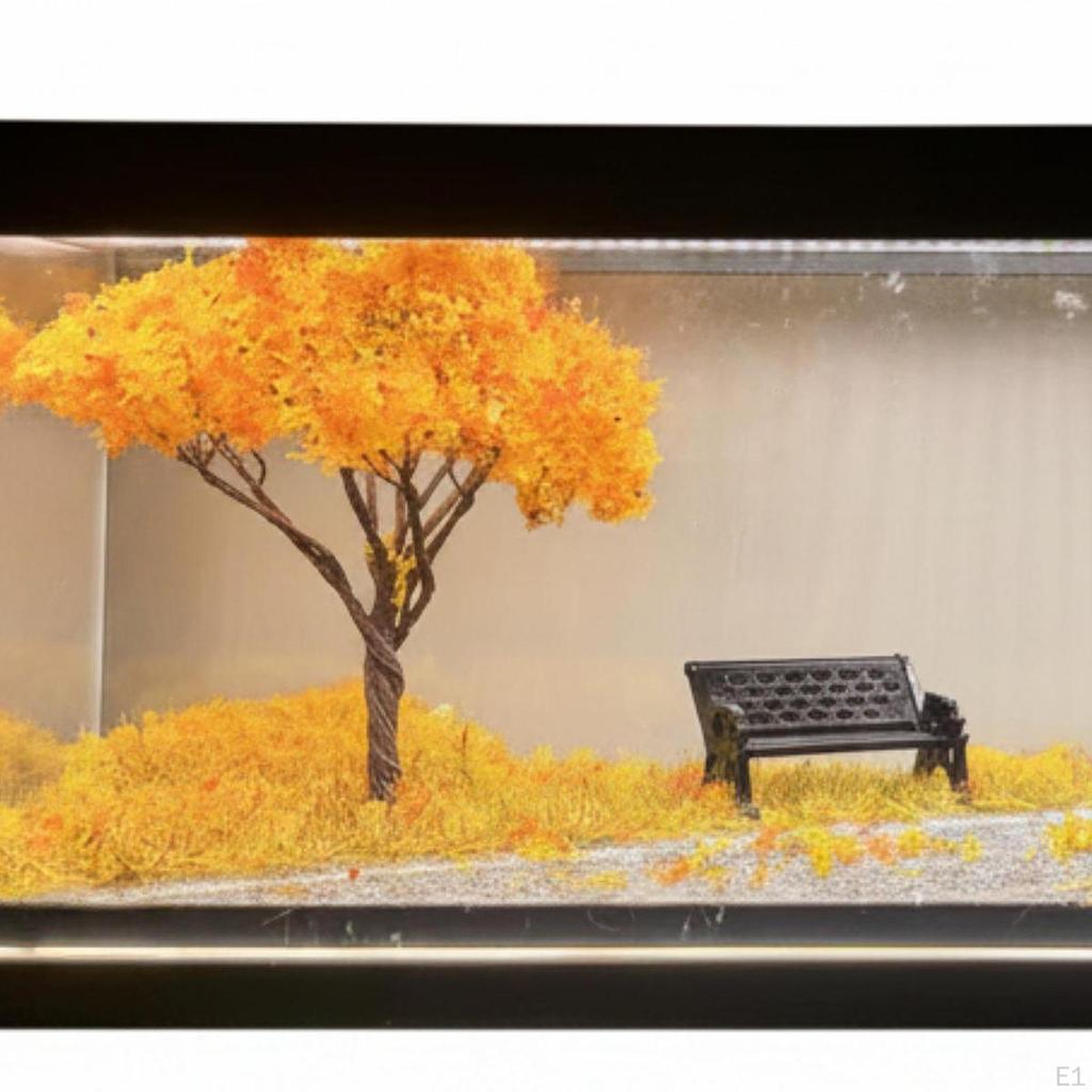 1/64 Modellauto Vitrine mit Bank DIY Künstlicher Baum Mikro-Diorama Szene