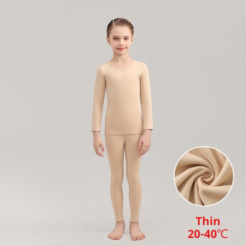 Dziewczęcy Termiczny Trykot Baletowy Kolor Cielisty Niewidoczny Strój Taneczny Odporny na Mechacenie Ubranie Treningowe Dziecięca Bielizna Termiczna