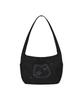 Lmr Cat Symbol Applique Washed Crossbody Bag Black